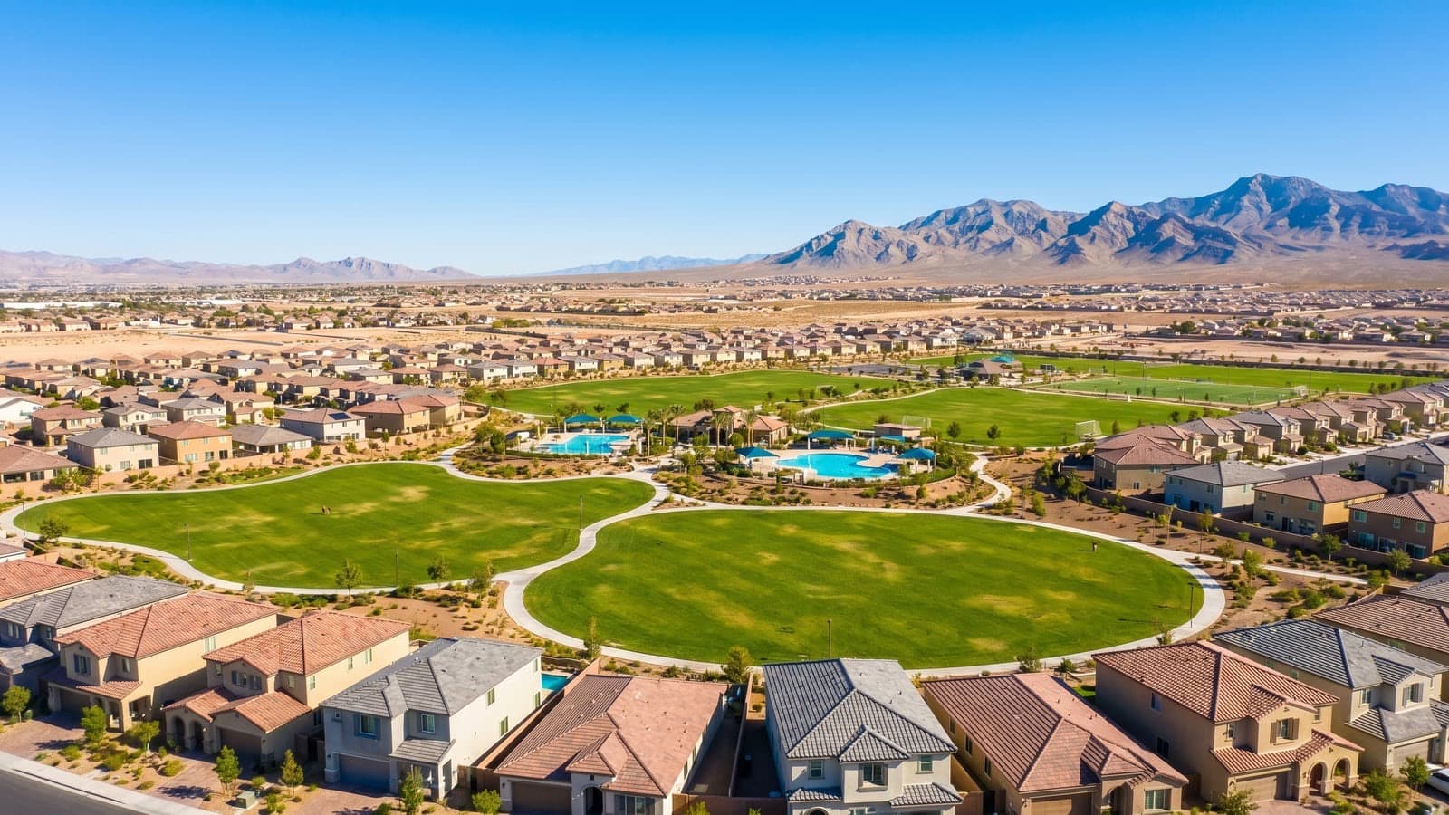Lamplight Village single-family neighborhood in North Las Vegas, Nevada -- established homes near Craig Ranch Regional Park and ZIP 89032